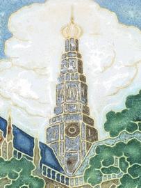 Cloisonné tegel 700 jaar Haarlem