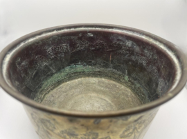 Messing jardinière met Hollands decor