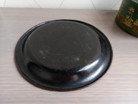 Metalen ronde koektrommel met chinoiseriedecor