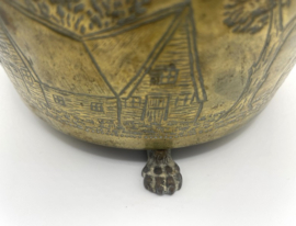 Messing jardinière met Hollands decor