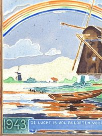 Cloisonné oorlog tegeltje 1943