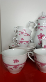 21-delig koffieservies met rozen