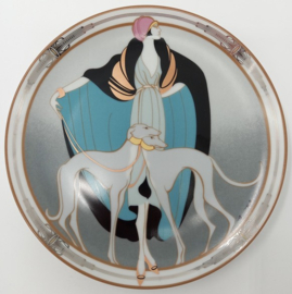 Art deco sierbord 'A Flapper lady With Greyhounds'