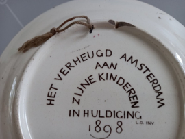 Bord inhuldiging van koningin Wilhelmina