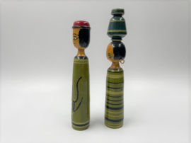 Egyptische houten spindelpoppen