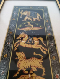 Schilderij op zijde en goudverf