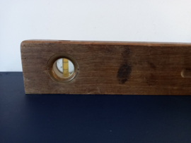 Houten waterpas met messing