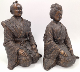 Bronzen samoerai paar