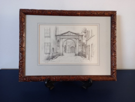 Litho van de Gasthuispoort in Den Bosch
