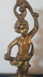 Set messing putto penkandelaars