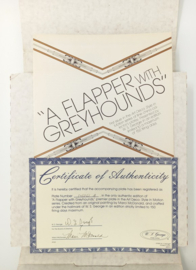 Art deco sierbord 'A Flapper lady With Greyhounds'