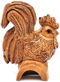 Netsuke van een haan op stok