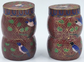 Set kleine cloisonné doosjes 