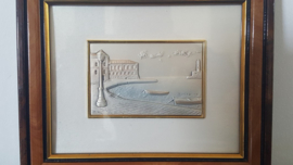 Schilderijtje van zilver - Italiaanse haven