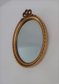 Ovale houten strikspiegel