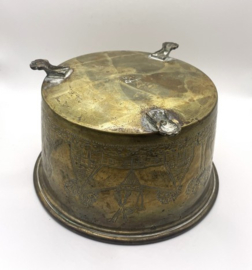 Messing jardinière met Hollands decor