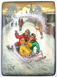 Russisch lakdoosje miniatuurkunst