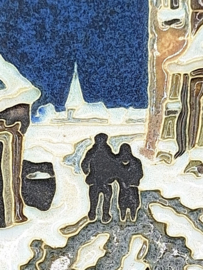 Cloisonné tegeltje 'Kerstmis 1946' 