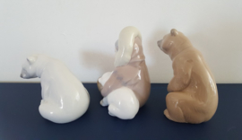 3 Lladro beeldjes, inuit met beren