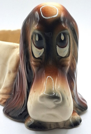 Vintage bloempot Basset Hound