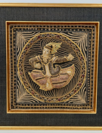 Textiel wanddecoratie van figuur