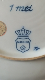 Makkum wandbord 25 jaar trouwe dienst Philips 1986