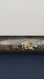 Handbeschilderde Qalamdan met jachtdecor