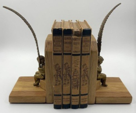 Set houten boekensteunen met engelen