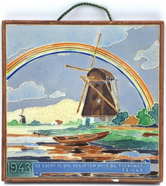Cloisonné oorlog tegeltje 1943