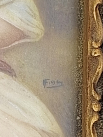 Miniatuurportret in houten lijst 19e eeuw