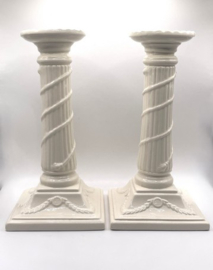 Paar Leedsware/creamware kandelaars