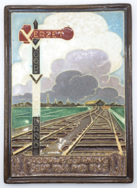 Cloisonné tegeltje 'Verzet Voor Vaderland'