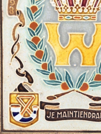 Cloisonné herinneringstegeltje Wilhelmina