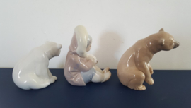 3 Lladro beeldjes, inuit met beren