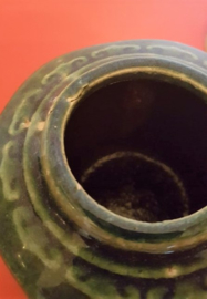 Groen geglazuurde Chinese gemberpot met deksel