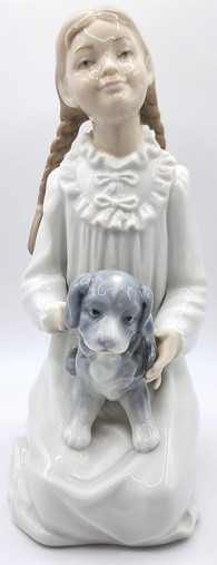 Lladro Nao beeldje, meisje met puppie #171