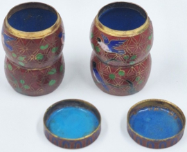 Set kleine cloisonné doosjes 