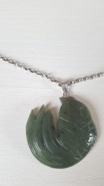 Zilveren ketting met jade hanger