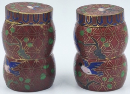 Set kleine cloisonné doosjes 