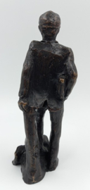 Bronzen beeldje man in stropdas