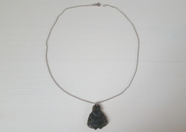 Zilveren ketting met jade Boeddha hanger
