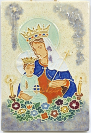 Religieus cloisonné tegeltje