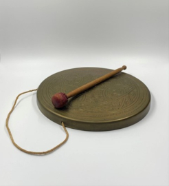 Messing gong met klopper