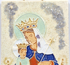 Religieus cloisonné tegeltje