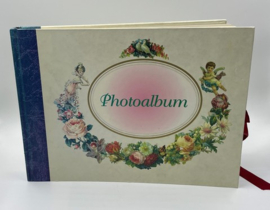 Vintage fotoalbum bloemen en engeltjes