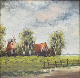 Hollands tafereel met molen