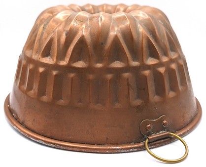 Grote koperen bakvorm tulband - 18,5 cm