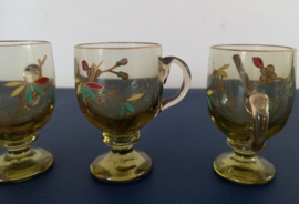 Likeurset van groen glas