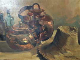 Olieverf van stilleven door D. Lemcke