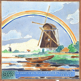 Cloisonné oorlog tegeltje 1943